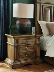Best Deals Furniture - Ashley Furniture - Frantanna Nightstand - Three Drawer Night Stand / Brown - PCB949-93