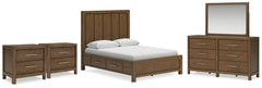 Best Deals Furniture - Ashley Furniture - Cabalynn Queen Panel Storage Bed, Dresser, Mirror and 2 Nightstands - Queen Panel Storage Bed, Dresser, Mirror and 2 Nightstands - B974B17