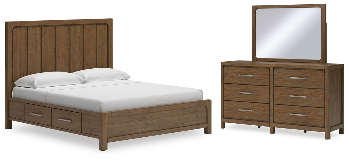 Best Deals Furniture - Ashley Furniture - Cabalynn King Panel Bed with Storage, Dresser and Mirror - King Panel Bed with Storage, Dresser and Mirror - B974B12
