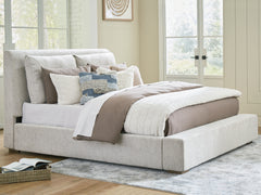 Best Deals Furniture - Ashley Furniture - Cabalynn Queen Upholstered Bed - Queen Upholstered Bed / Light Brown - B974B2