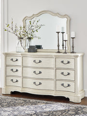 Best Deals Furniture - Ashley Furniture - Arlendyne Dresser and Mirror - Dresser and Mirror / Antique White - B980B1