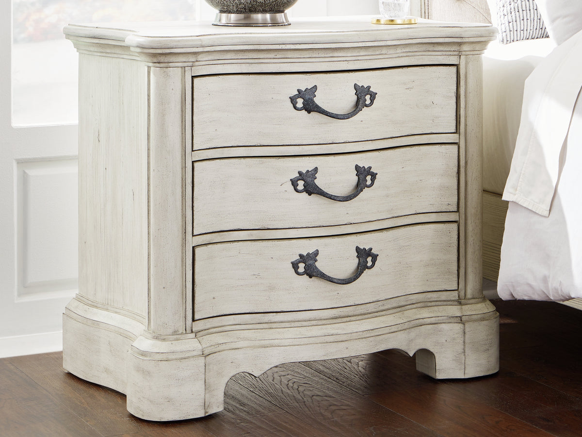Best Deals Furniture - Ashley Furniture - Arlendyne Nightstand - Three Drawer Night Stand / Antique White - B980-93