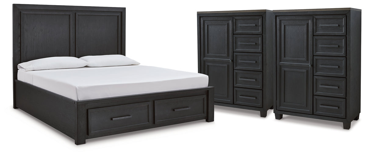 Best Deals Furniture - Ashley Furniture - Foyland King Panel Storage Bed and 2 Chests - King Panel Storage Bed and 2 Chests - B989B10