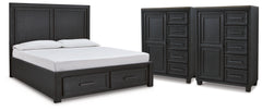 Best Deals Furniture - Ashley Furniture - Foyland King Panel Storage Bed and 2 Chests - King Panel Storage Bed and 2 Chests - B989B10