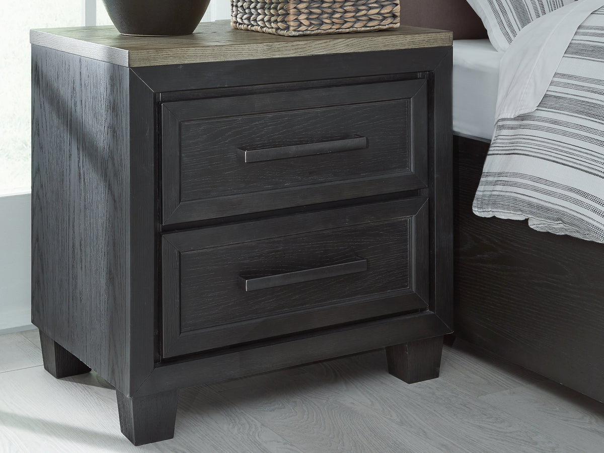 Best Deals Furniture - Ashley Furniture - Foyland Nightstand - Two Drawer Night Stand / Black/Brown - B989-92