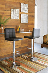 Best Deals Furniture - Ashley Furniture - Bellatier Adjustable Height Bar Stool (Set of 2) - Adjustable Height Bar Stool (Set of 2) / Black/Chrome Finish - D120-130X2