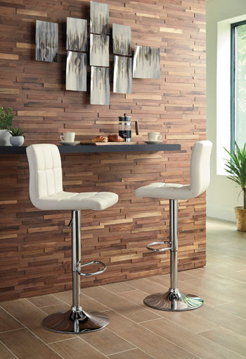 Best Deals Furniture - Ashley Furniture - Bellatier Adjustable Height Bar Stool (Set of 2) - Adjustable Height Bar Stool (Set of 2) / Bone - D120-230X2