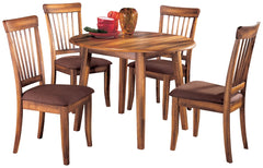 Best Deals Furniture - Ashley Furniture - Berringer Dining Table and 4 Chairs - Dining Table and 4 Chairs / Rustic Brown - D199D13