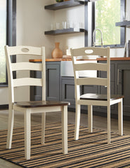Best Deals Furniture - Ashley Furniture - Woodanville Dining Chair (Set of 2) - Dining Chair (Set of 2) / Cream/Brown - D335-01X2