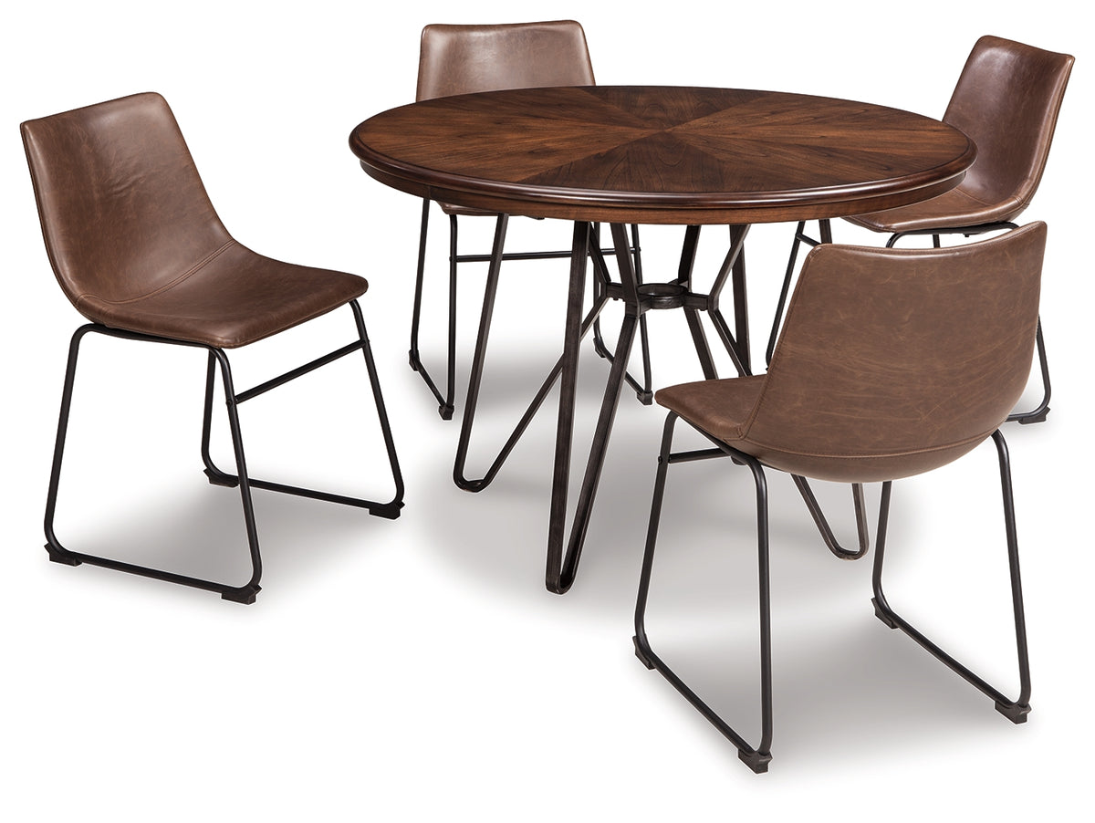 Best Deals Furniture - Ashley Furniture - Centiar Dining Table and 4 Chairs - Dining Table and 4 Chairs / Two-tone Brown - D372D1
