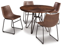 Best Deals Furniture - Ashley Furniture - Centiar Dining Table and 4 Chairs - Dining Table and 4 Chairs / Two-tone Brown - D372D1