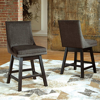 Best Deals Furniture - Ashley Furniture - Tallenger Counter Height Bar Stool (Set of 2) - Counter Height Bar Stool (Set of 2) / Dark Gray - D380-624X2