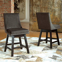 Best Deals Furniture - Ashley Furniture - Tallenger Counter Height Bar Stool (Set of 2) - Counter Height Bar Stool (Set of 2) / Dark Gray - D380-624X2