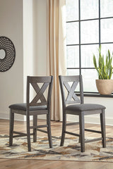 Best Deals Furniture - Ashley Furniture - Caitbrook Counter Height Upholstered Bar Stool (Set of 2) - Counter Height Upholstered Bar Stool (Set of 2) / Gray - D388-124X2