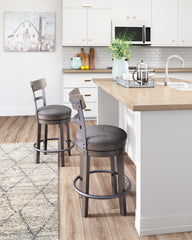 Best Deals Furniture - Ashley Furniture - Caitbrook Counter Height Bar Stool - UPH Swivel Barstool (1/CN) / Gray - D388-224
