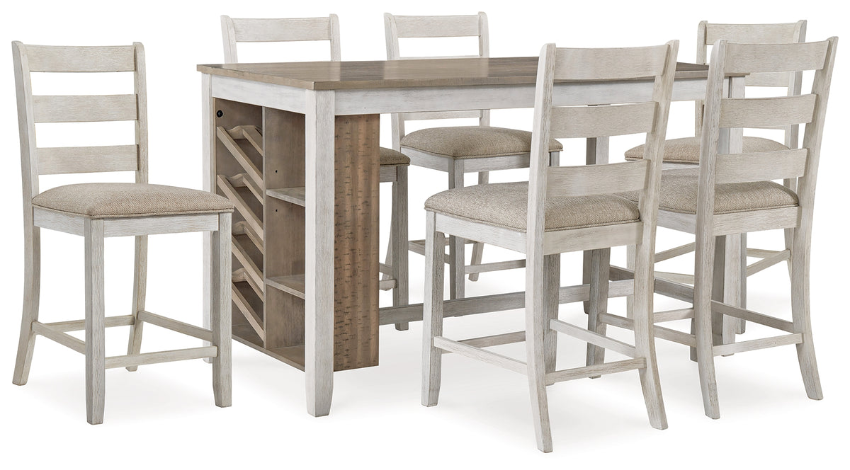 Best Deals Furniture - Ashley Furniture - Skempton Counter Height Dining Table and 6 Barstools - Counter Height Dining Table and 6 Barstools - D394D8