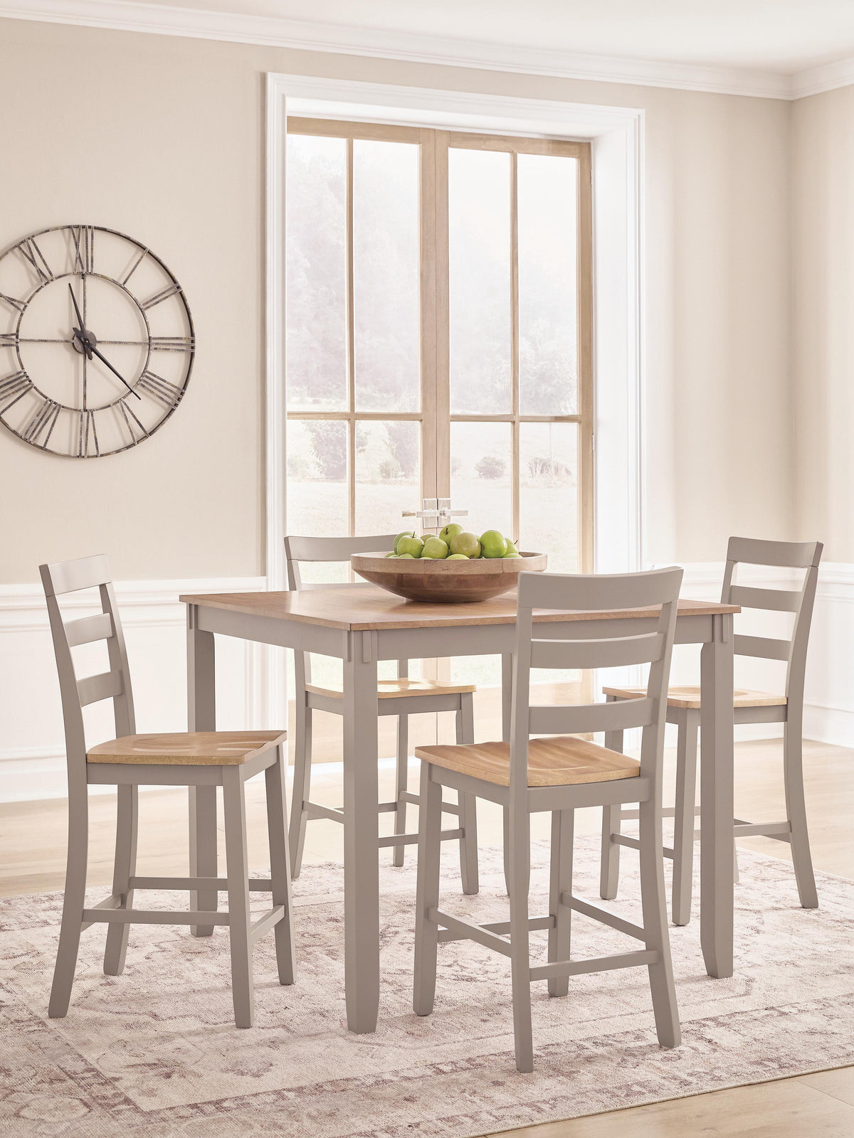 Best Deals Furniture - Ashley Furniture - Harperfeld Counter Height Dining Table and 4 Counter Stools - DRM Counter Table Set (5/CN) - PCD403-223
