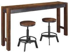 Best Deals Furniture - Ashley Furniture - Torjin Counter Height Dining Table and 2 Barstools - Counter Height Dining Table and 2 Barstools / Brown/Gray - D440D1