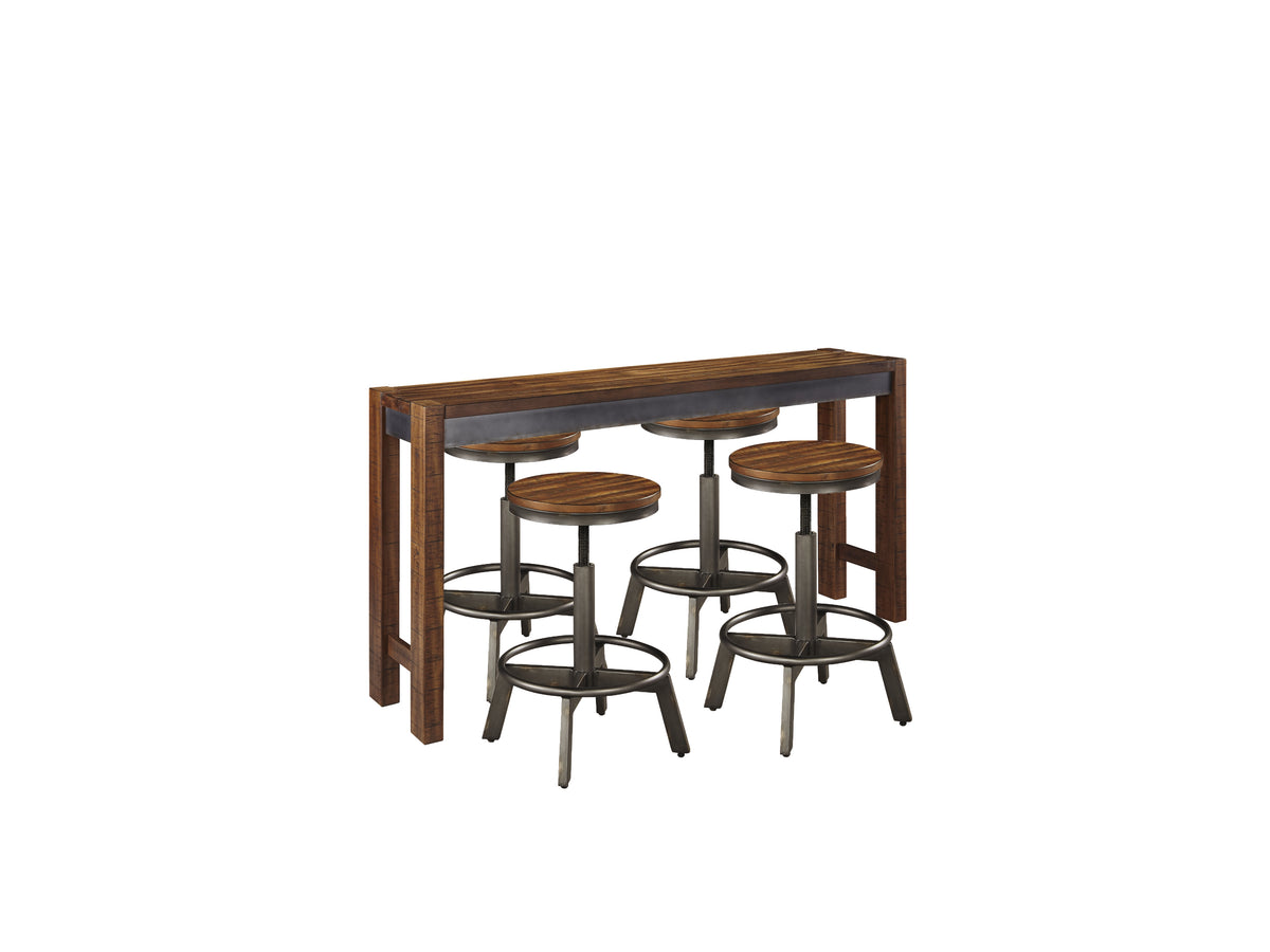 Best Deals Furniture - Ashley Furniture - Torjin Counter Height Dining Table with 4 Barstools - Counter Height Dining Table with 4 Barstools / Brown/Gray - D440D2