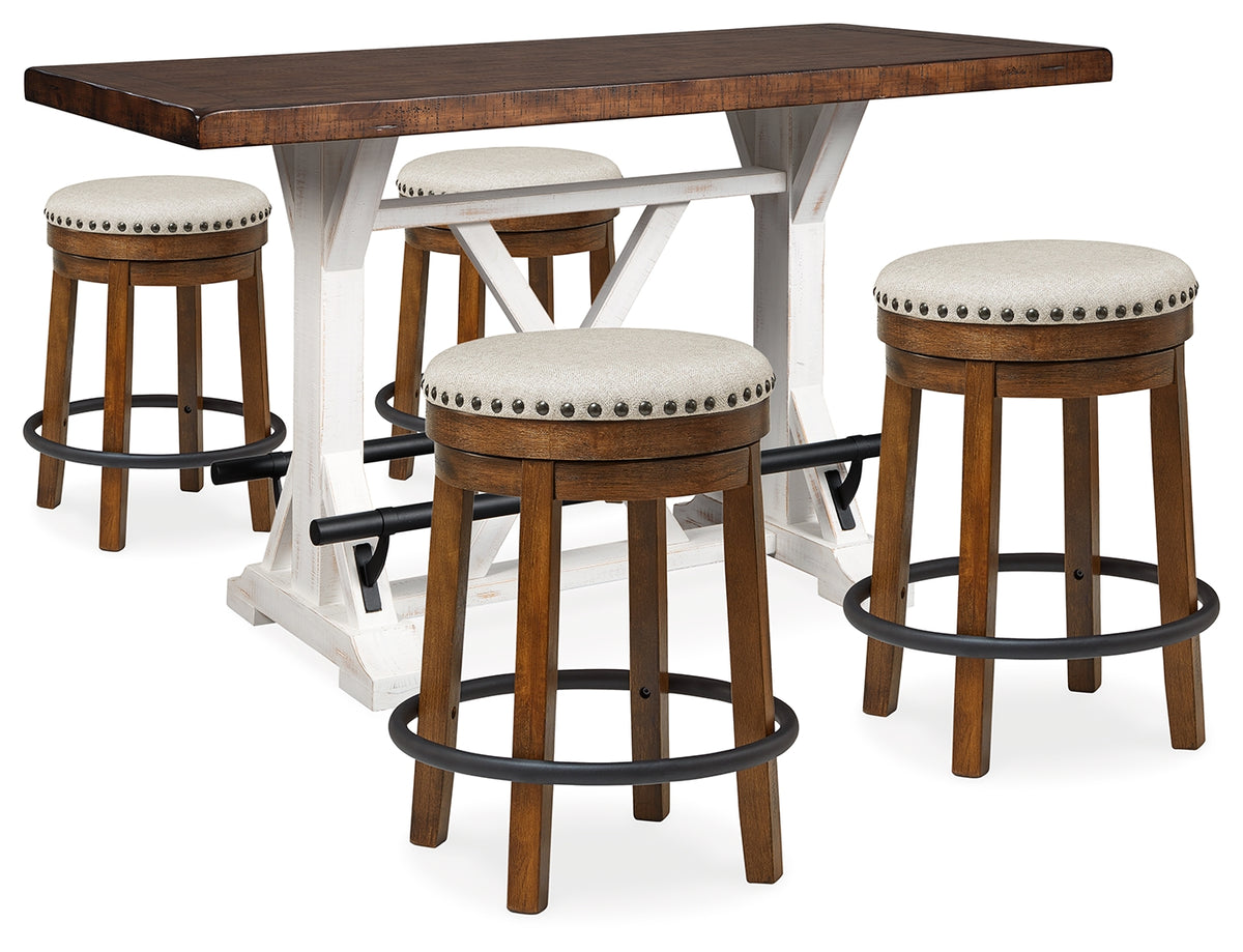 Best Deals Furniture - Ashley Furniture - Valebeck Counter Height Table and 4 Stools - Counter Height Table and 4 Stools / Multi - D546D8