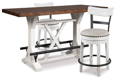 Best Deals Furniture - Ashley Furniture - Valebeck Counter Height Dining Table and 2 Barstools - Counter Height Dining Table and 2 Barstools / White - D546D13