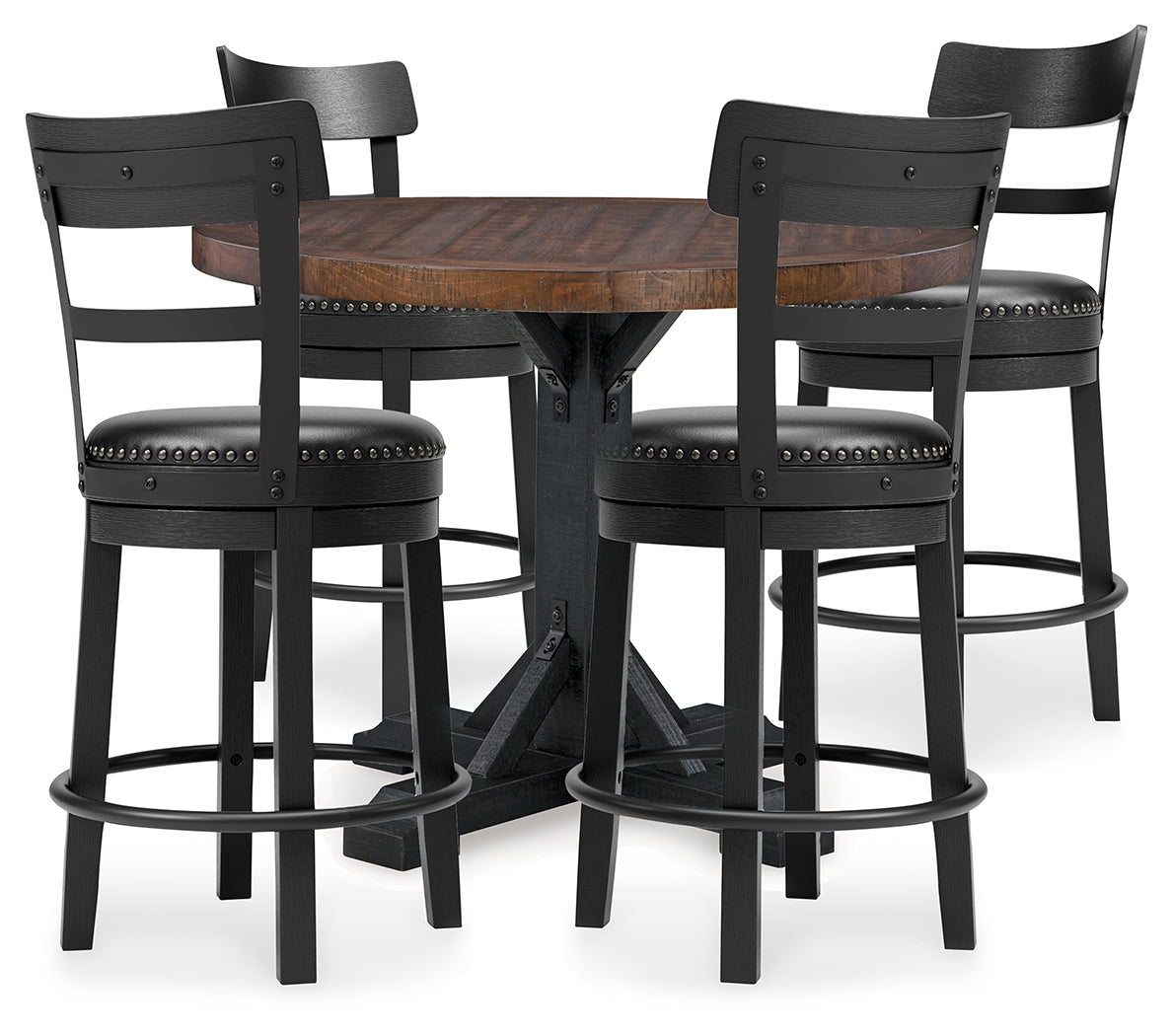 Best Deals Furniture - Ashley Furniture - Valebeck Counter Height Table and 4 Barstools - Counter Height Table and 4 Barstools / Multi - D546D25