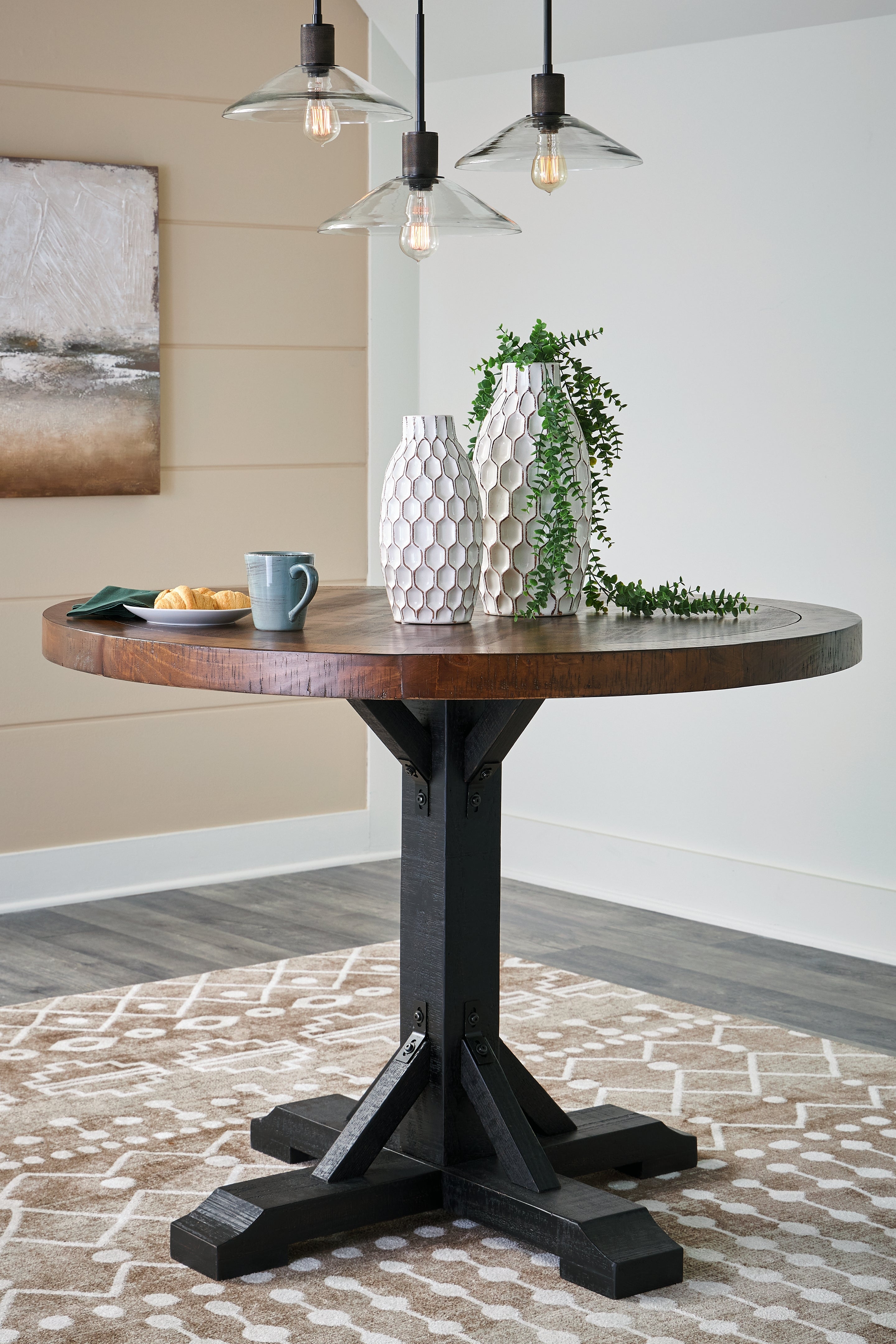 Valebeck Counter Height Dining Table and 2 Barstools