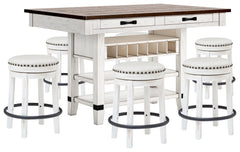 Best Deals Furniture - Ashley Furniture - Valebeck Counter Height Dining Table and 6 Barstools - Counter Height Dining Table and 6 Barstools / Multi - D546D33