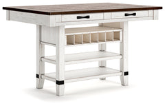 Valebeck Counter Height Dining Table and 6 Barstools