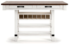Valebeck Counter Height Dining Table and 6 Barstools