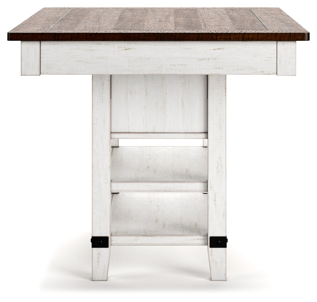 Valebeck Counter Height Dining Table and 6 Barstools