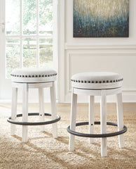 Best Deals Furniture - Ashley Furniture - Valebeck Counter Height Stool - UPH Swivel Stool (1/CN) / White/Black - D546-324