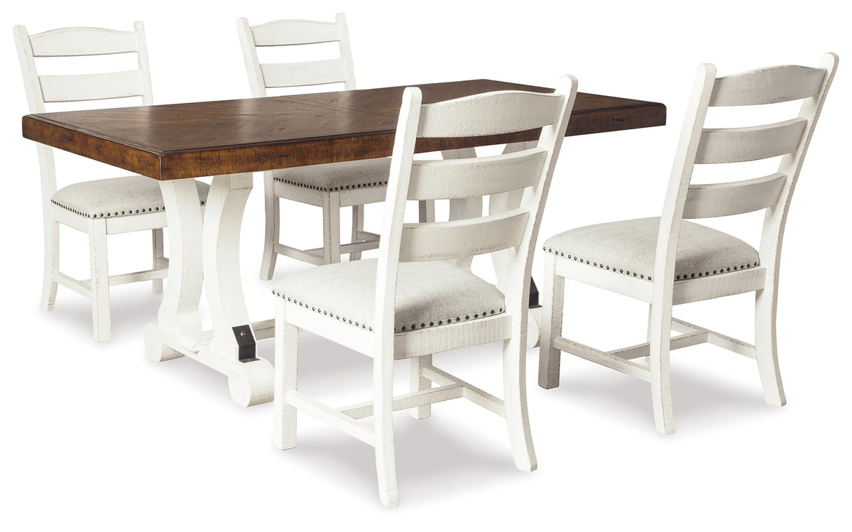 Best Deals Furniture - Ashley Furniture - Valebeck Dining Table and 4 Chairs - Dining Table and 4 Chairs / Multi - D546D2