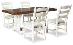 Best Deals Furniture - Ashley Furniture - Valebeck Dining Table and 4 Chairs - Dining Table and 4 Chairs / Multi - D546D2