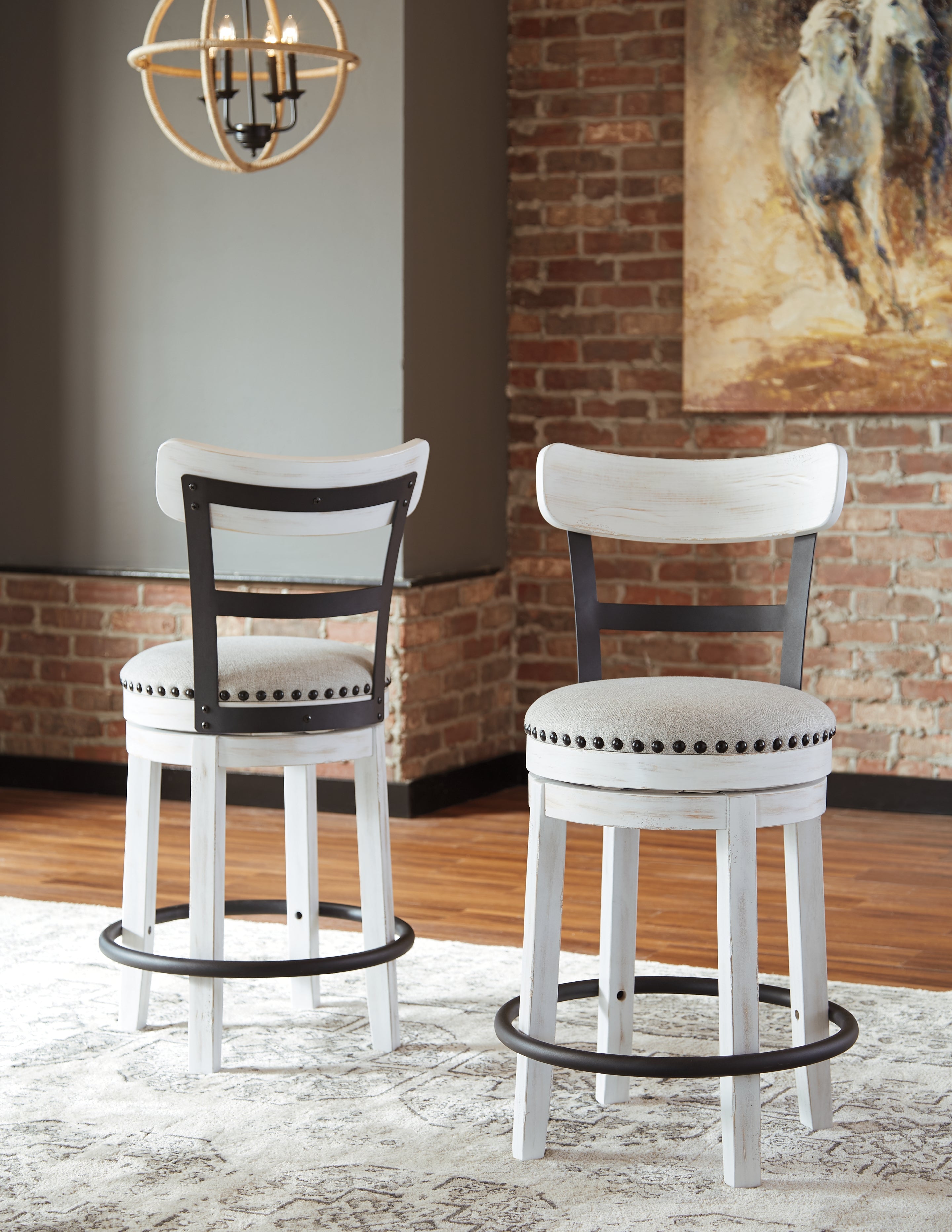 Best Deals Furniture - Ashley Furniture - Valebeck Counter Height Barstool (Set of 2) - Counter Height Barstool (Set of 2) / Multi - D546-524X2