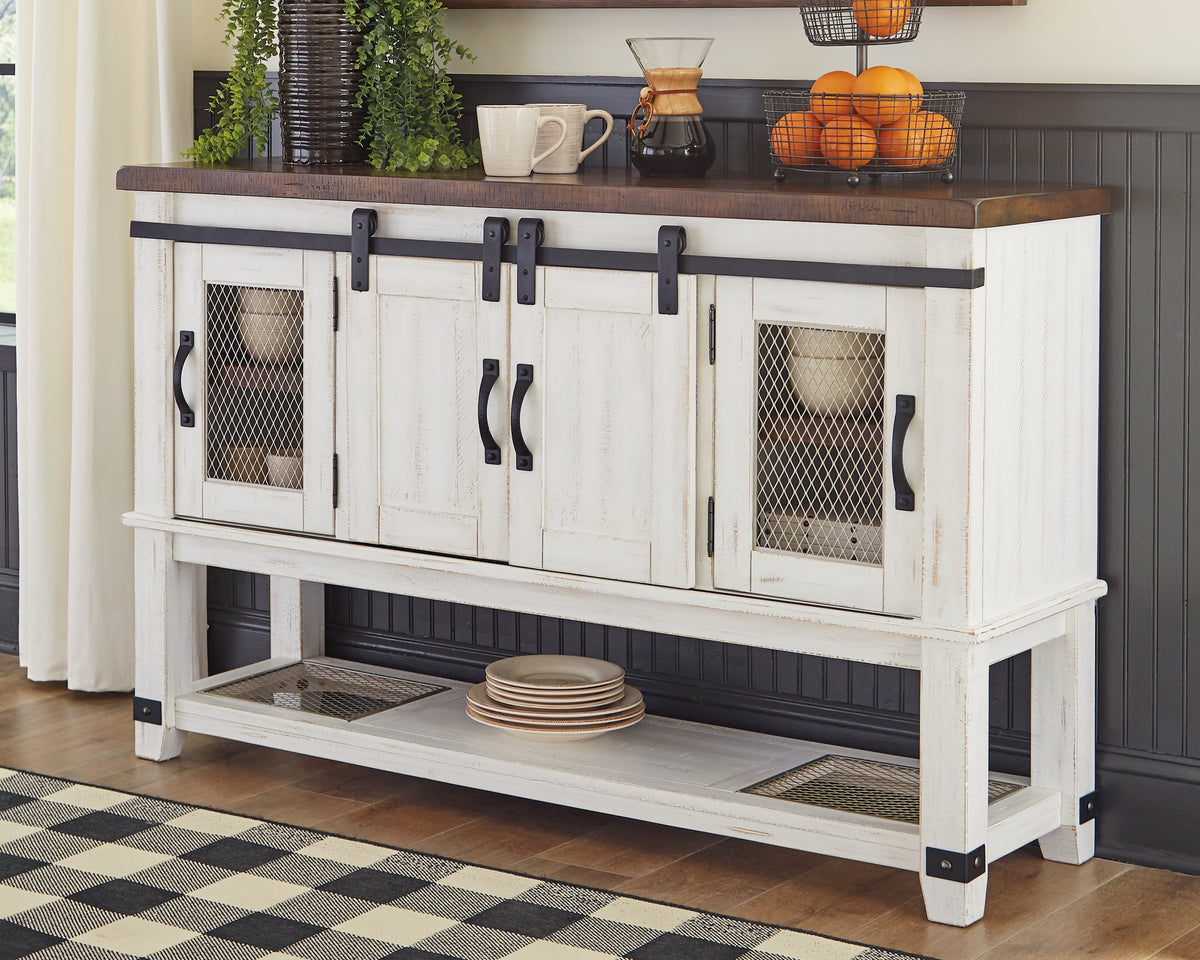 Best Deals Furniture - Ashley Furniture - Valebeck Dining Server - Dining Room Server / White/Brown - D546-60