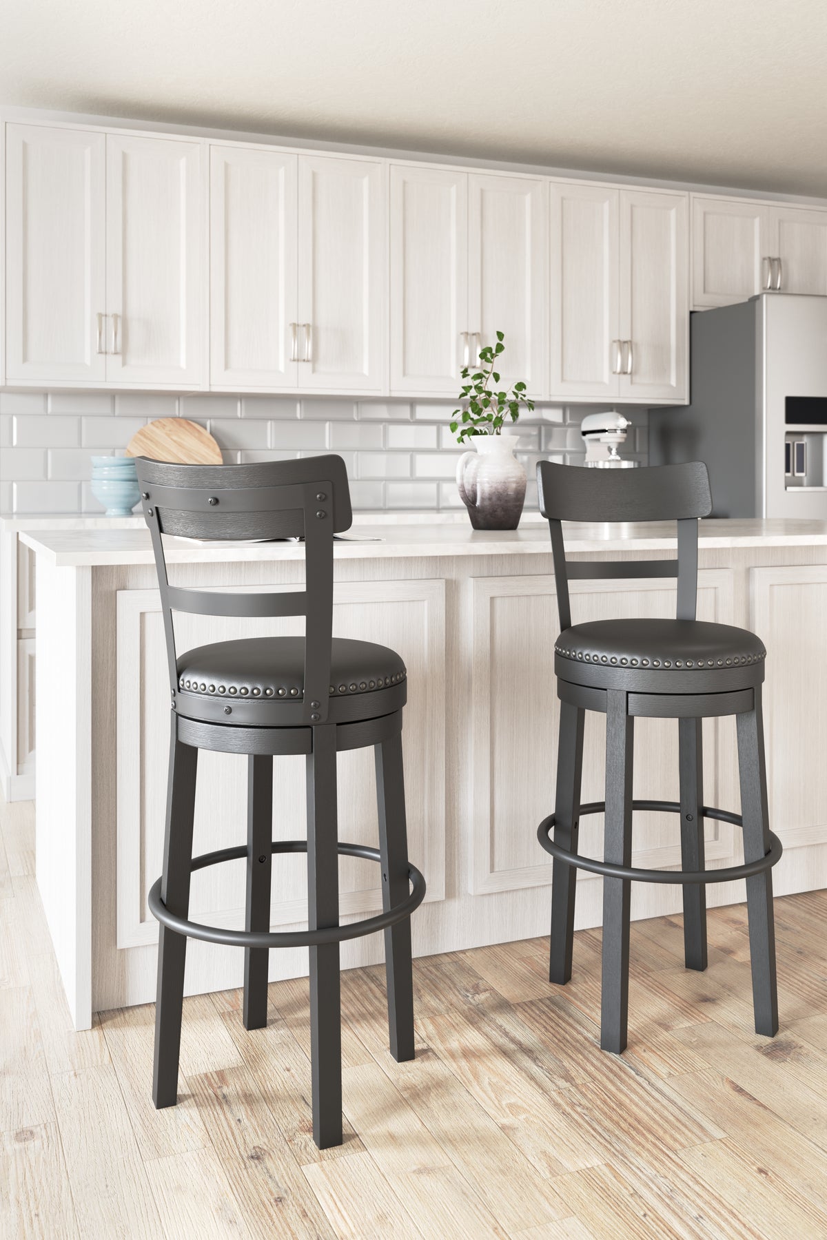 Best Deals Furniture - Ashley Furniture - Valebeck Bar Height Bar Stool (Set of 2) - Bar Height Bar Stool (Set of 2) / Multi - D546-630X2