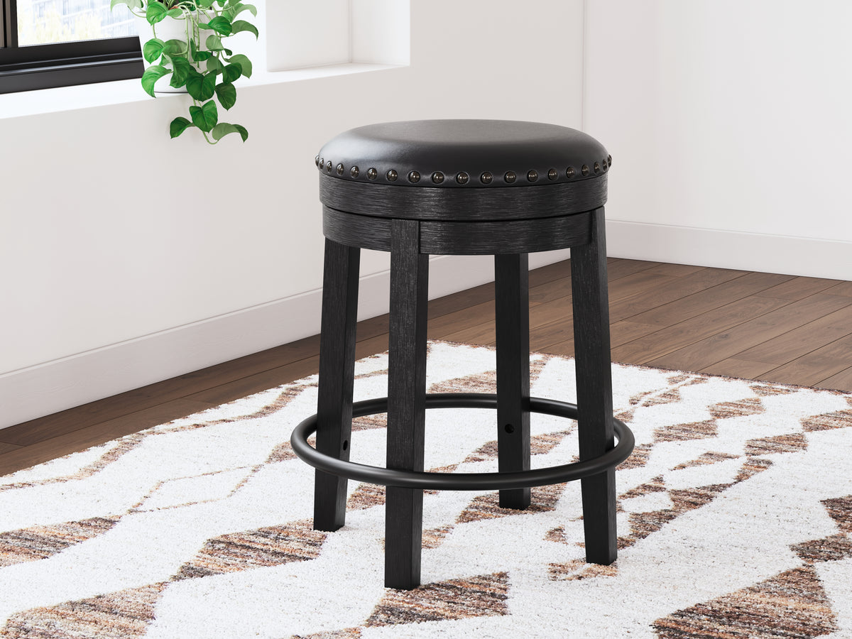 Best Deals Furniture - Ashley Furniture - Valebeck Counter Height Barstool - UPH Swivel Stool (1/CN) / Black - D546-824