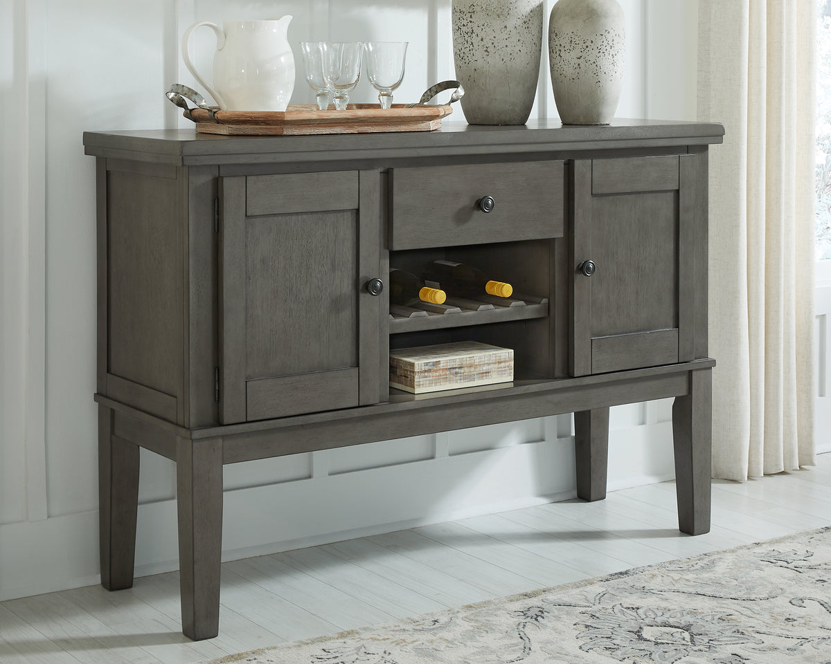 Best Deals Furniture - Ashley Furniture - Hallanden Dining Server - Dining Room Server / Gray - D589-60
