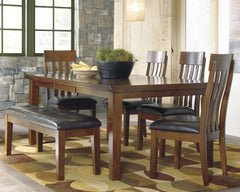 Best Deals Furniture - Ashley Furniture - Ralene Dining Table and 4 Chairs and Bench - Dining Table and 4 Chairs and Bench - D594D2