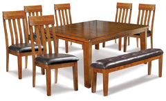 Best Deals Furniture - Ashley Furniture - Ralene Dining Table and 6 Chairs and Bench - Dining Table and 6 Chairs and Bench - D594D10