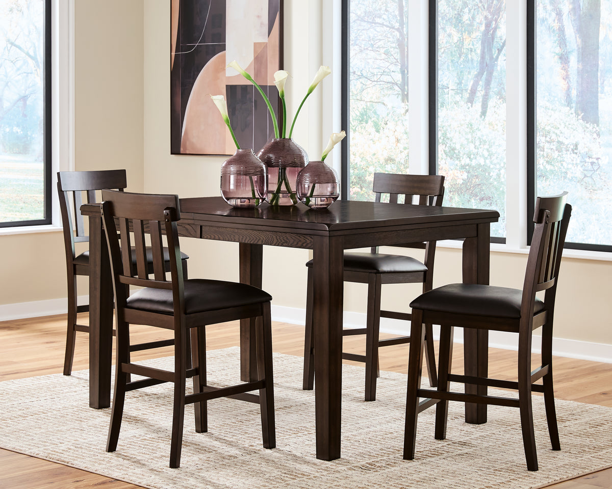 Best Deals Furniture - Ashley Furniture - Haddigan Counter Height Dining Table and 4 Barstools - Counter Height Dining Table and 4 Barstools - D596D9