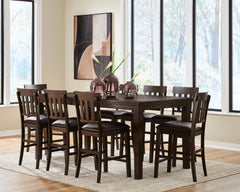 Best Deals Furniture - Ashley Furniture - Haddigan Counter Height Extension Table and 8 Barstools - Counter Height Extension Table and 8 Barstools - D596D12