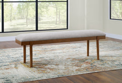 Best Deals Furniture - Ashley Furniture - Lyncott 59" Upholstered Dining Bench - Large UPH Dining Room Bench / Gray/Brown / 59"W x 15"D x 20"H - D615-00
