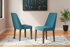 Best Deals Furniture - Ashley Furniture - Lyncott Dining Chair (Set of 2) - Dining Chair (Set of 2) / Blue/Brown - D615-03X2