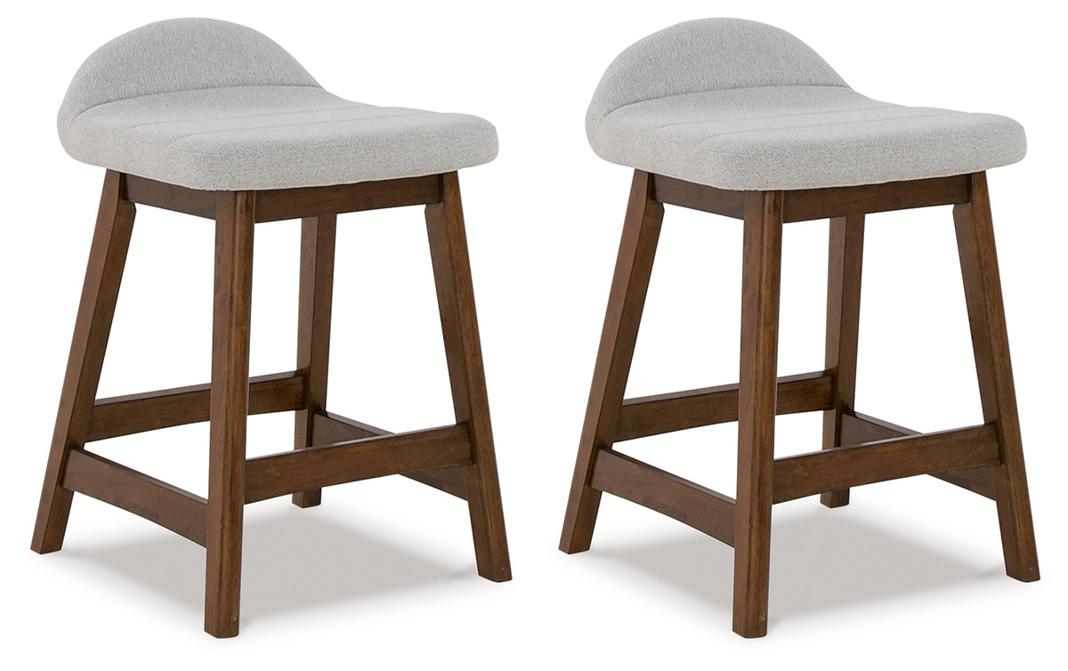 Best Deals Furniture - Ashley Furniture - Lyncott Counter Height Bar Stool (Set of 2) - Counter Height Bar Stool (Set of 2) / Light Gray/Brown - D615-124X2