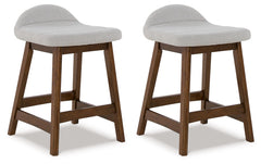 Best Deals Furniture - Ashley Furniture - Lyncott Counter Height Bar Stool (Set of 2) - Counter Height Bar Stool (Set of 2) / Light Gray/Brown - D615-124X2