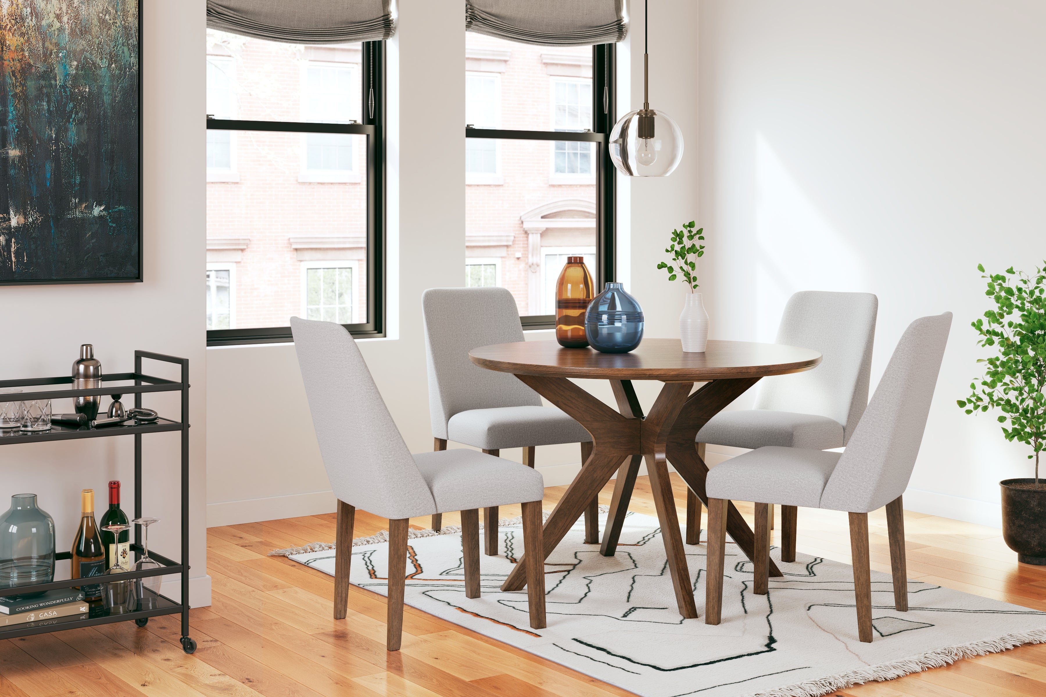 Best Deals Furniture - Ashley Furniture - Lyncott Dining Table and 4 Chairs - Dining Table and 4 Chairs / Multi - D615D1