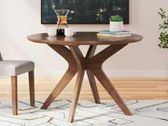 Best Deals Furniture - Ashley Furniture - Lyncott Dining Table - Round Dining Room Table / Brown - D615-15