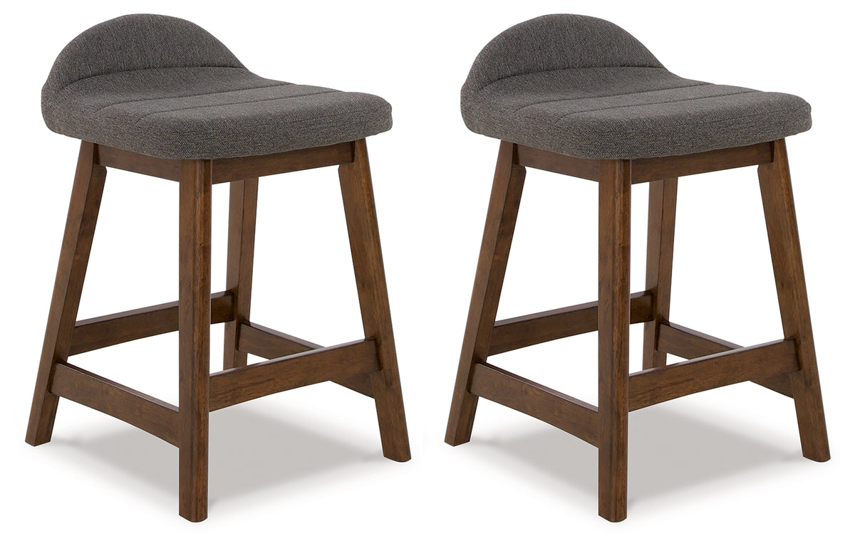 Best Deals Furniture - Ashley Furniture - Lyncott Counter Height Bar Stool (Set of 2) - Counter Height Bar Stool (Set of 2) / Charcoal/Brown - D615-224X2